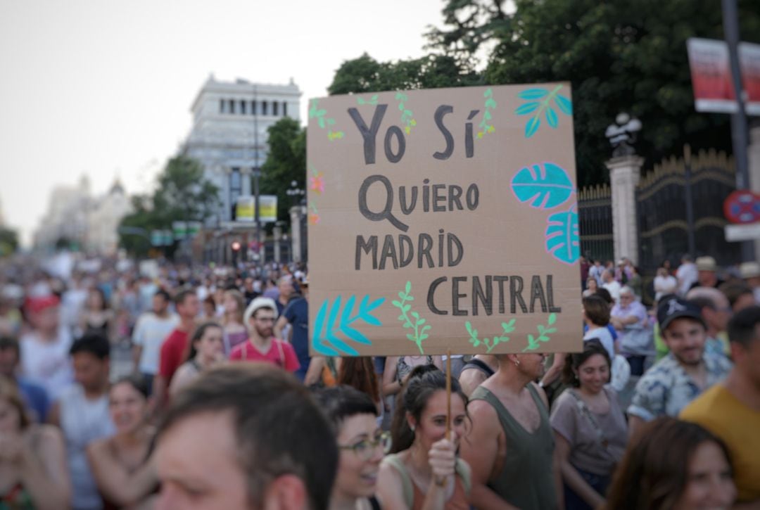 Manifestación en favor de Madrid Central.