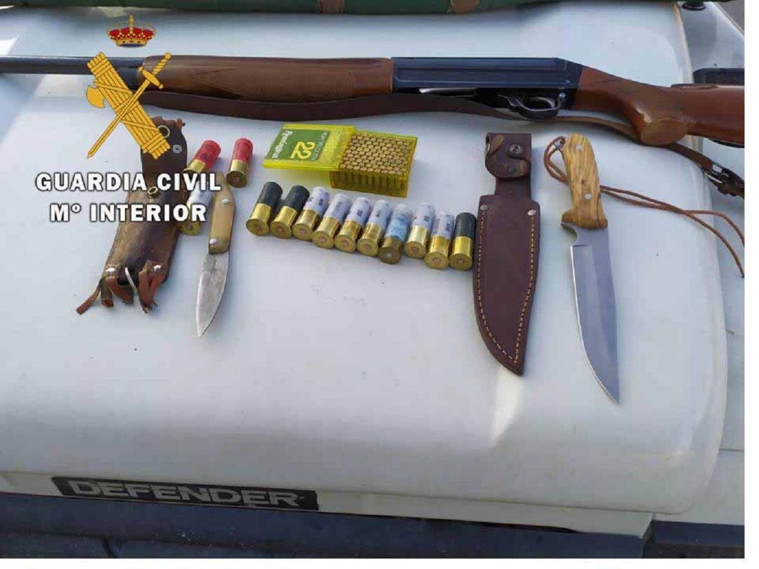 Armas intervenidas a un vecino de Chilluévar