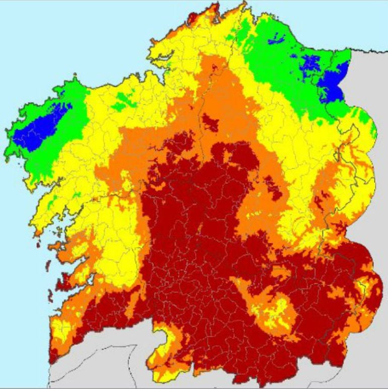 El mapa del IRDI para Ourense