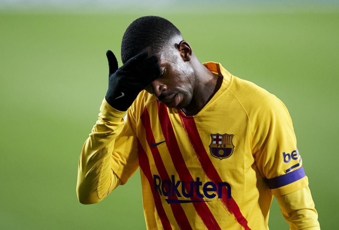 Ousmane Dembélé durante uno de sus últimos partidos