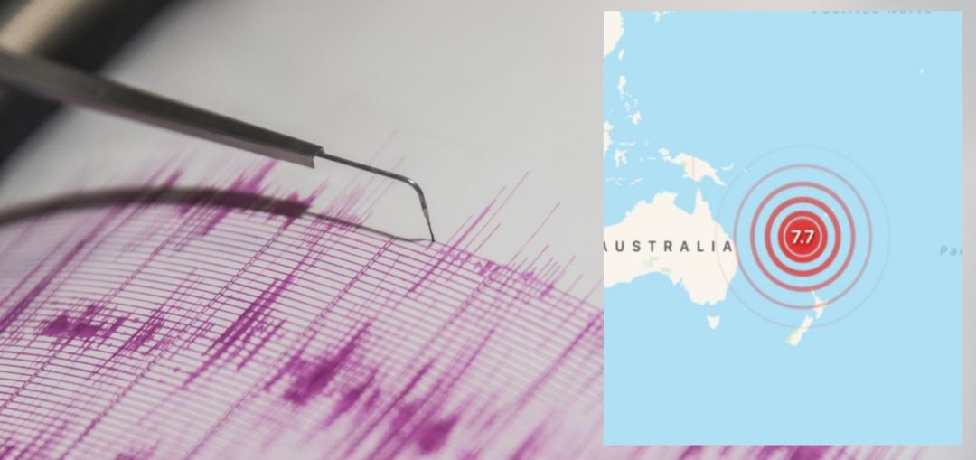 Fuerte terrremoto de 7,7 en el Pacífico Sur. 
