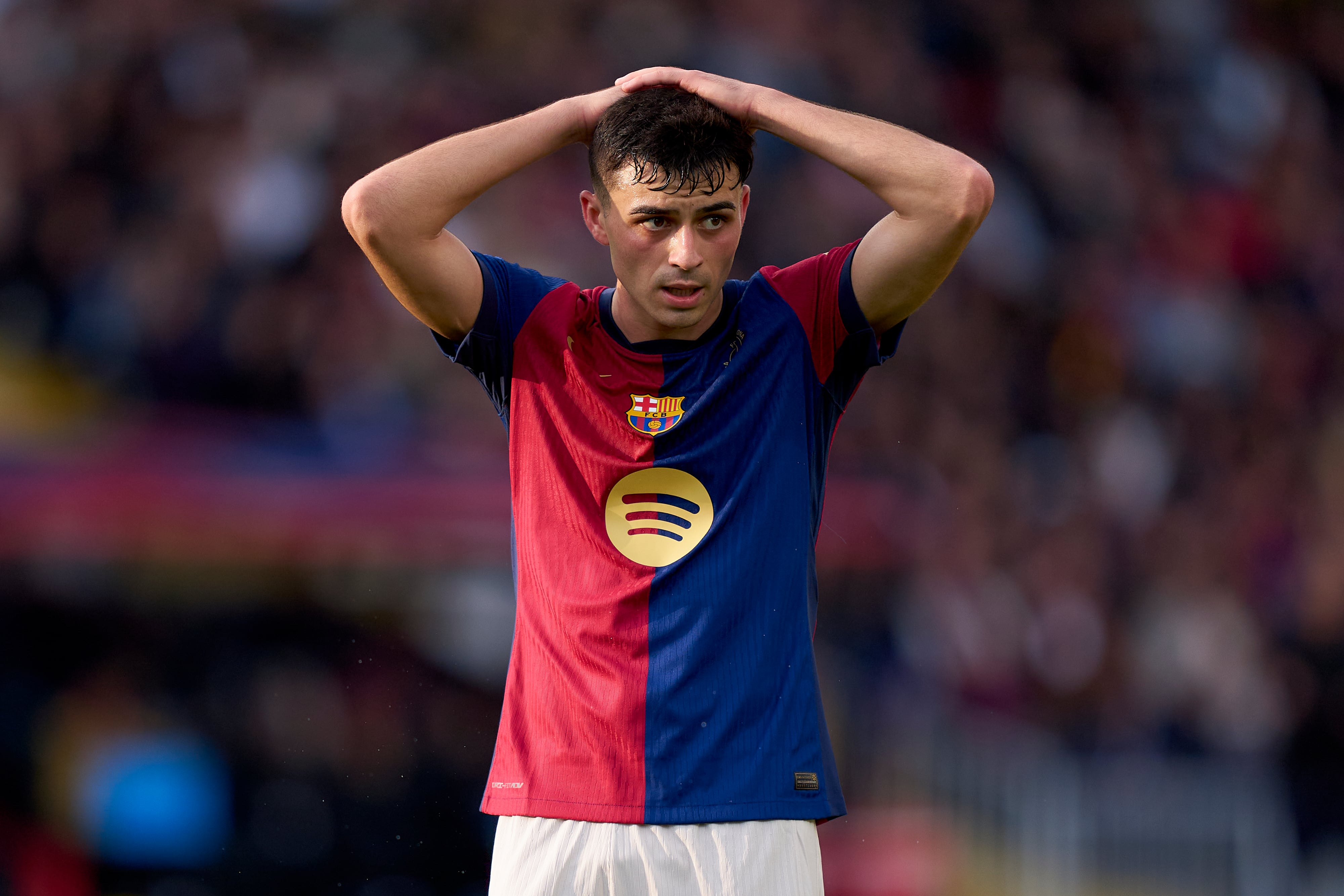 Pedri González, durante el partido de Liga disputado entre FC Barcelona y UD Las Palmas en Montjuic