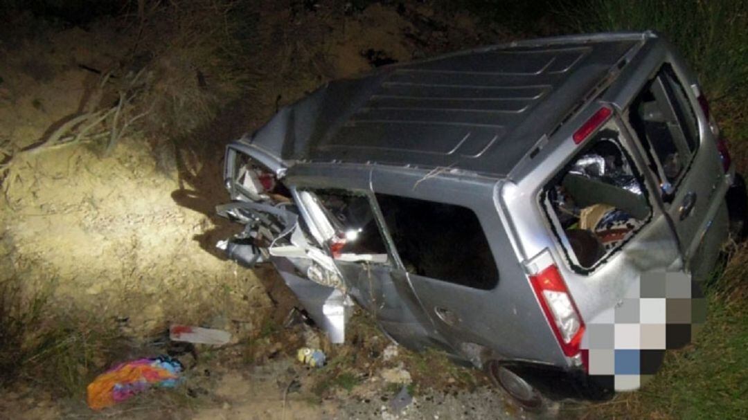 Imagen del accidente ocurrido en Legarda en el que ha fallecido un vecino de Pamplona de 37 años