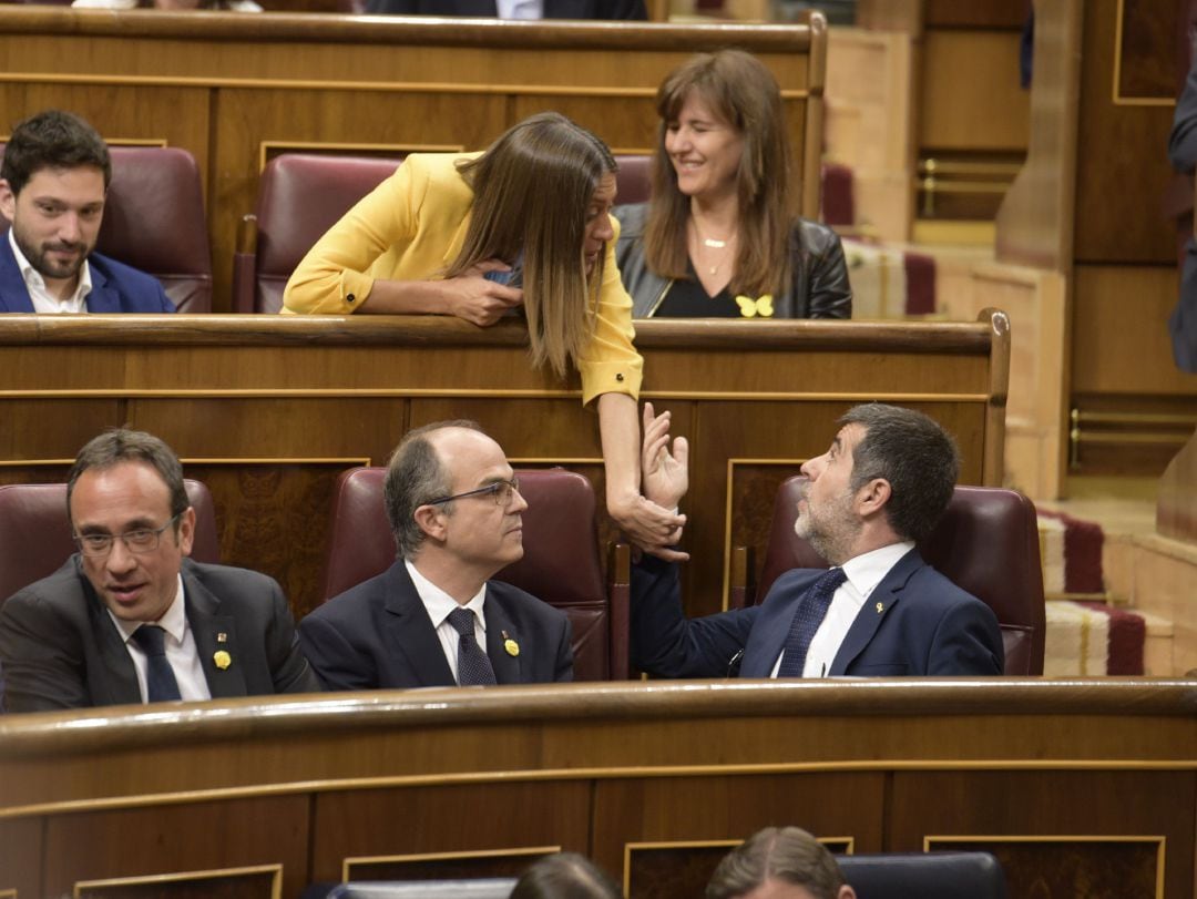 Josep Rull, Jordi Turull, Jordi Sànchez, Miriam Nogueras y Laura Borràs, diputados de Junts