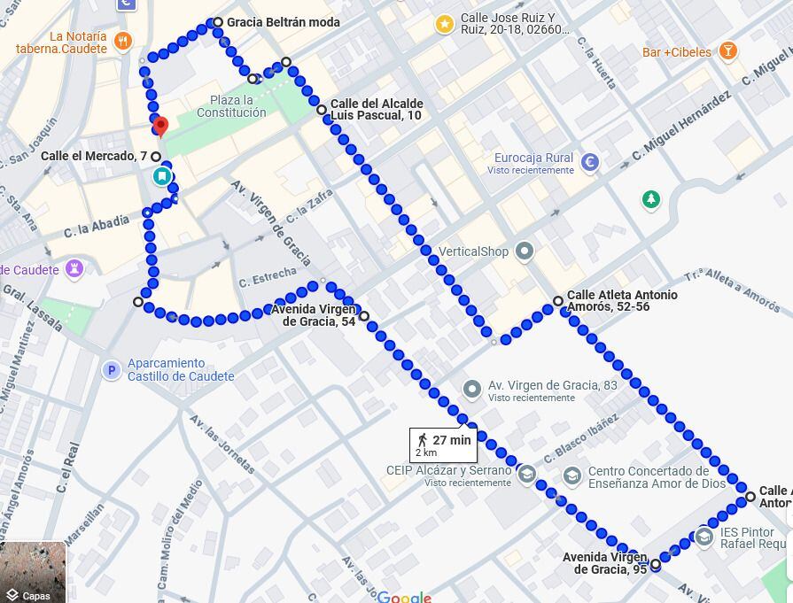 Recorrido de la marcha