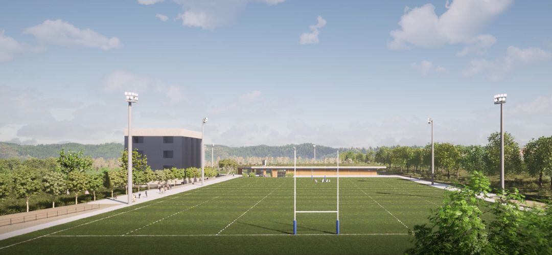 Imágen recreada de lo que será uno de los campos de la &#039;Ciudad del Rugby&#039; de San Sebastián de los Reyes.