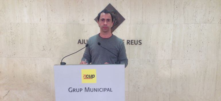 David Vidal, a la sala de premsa de l'Ajuntament de Reus.