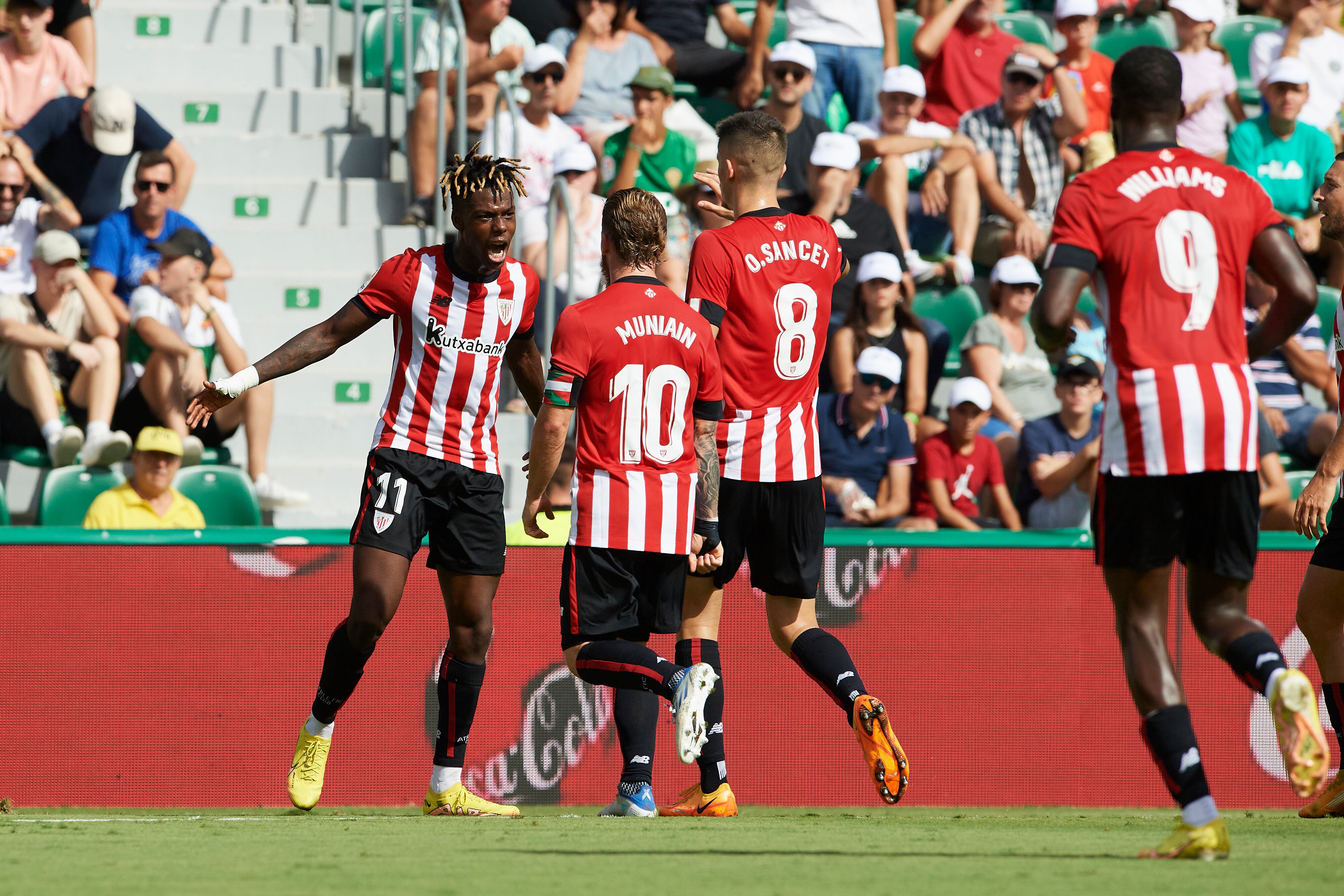 Nico Williams celebra su primer gol en La Liga