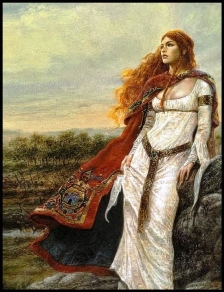 La Reina Boudicca, pintura del siglo XX (artista desconocido).