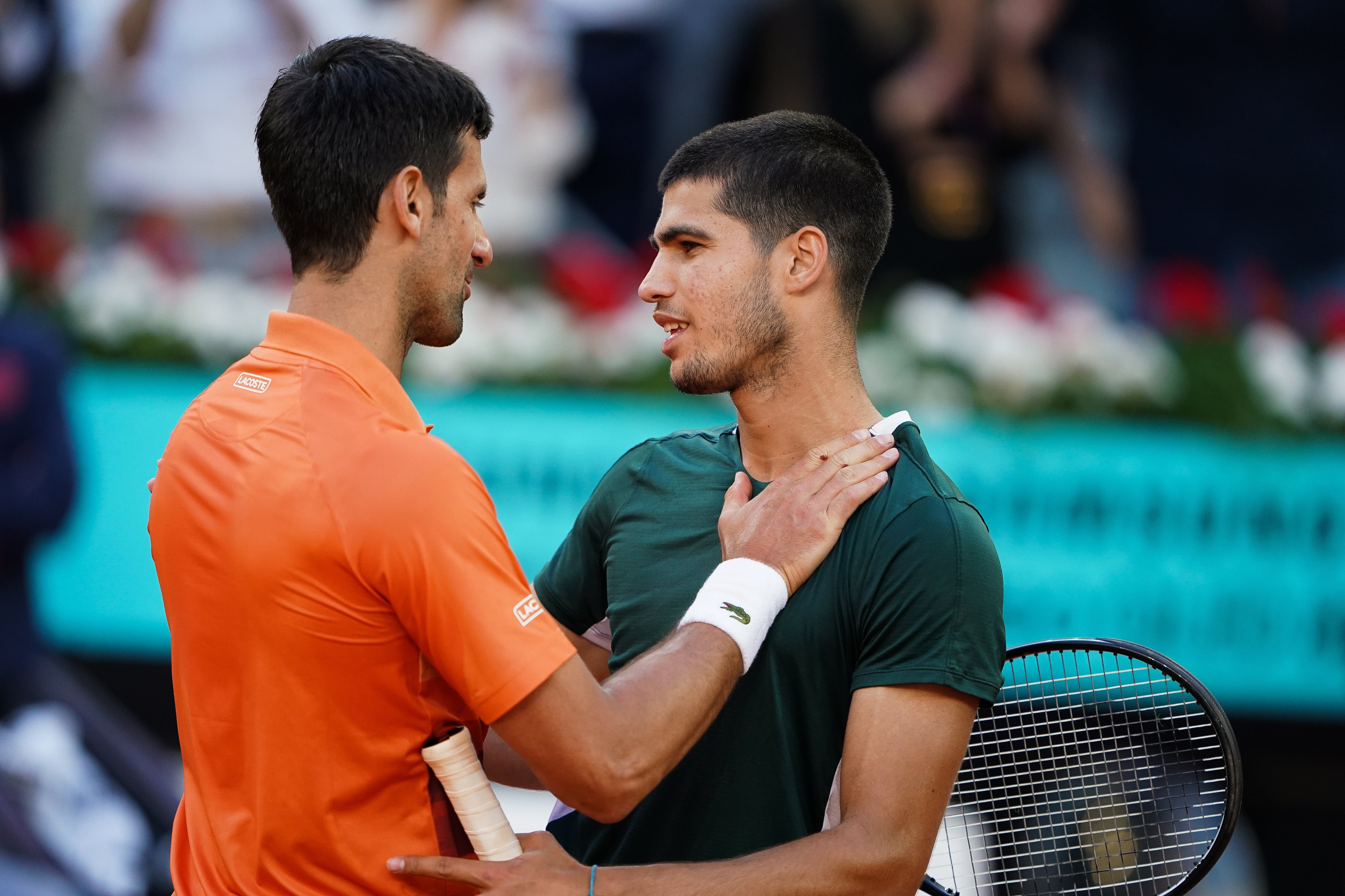 Novak Djokovic y Carlos Alcaraz en Madrid