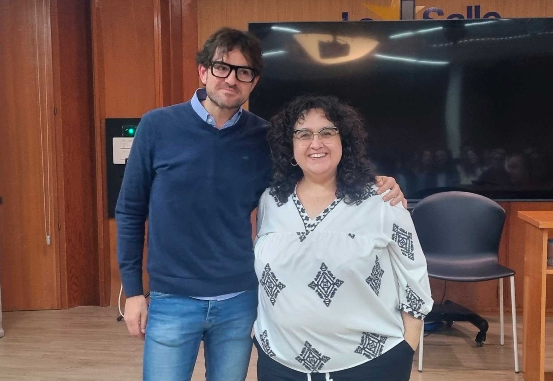 Marc Segura y Leticia Rodrigo, en las instalaciones de La Salle Alcoi