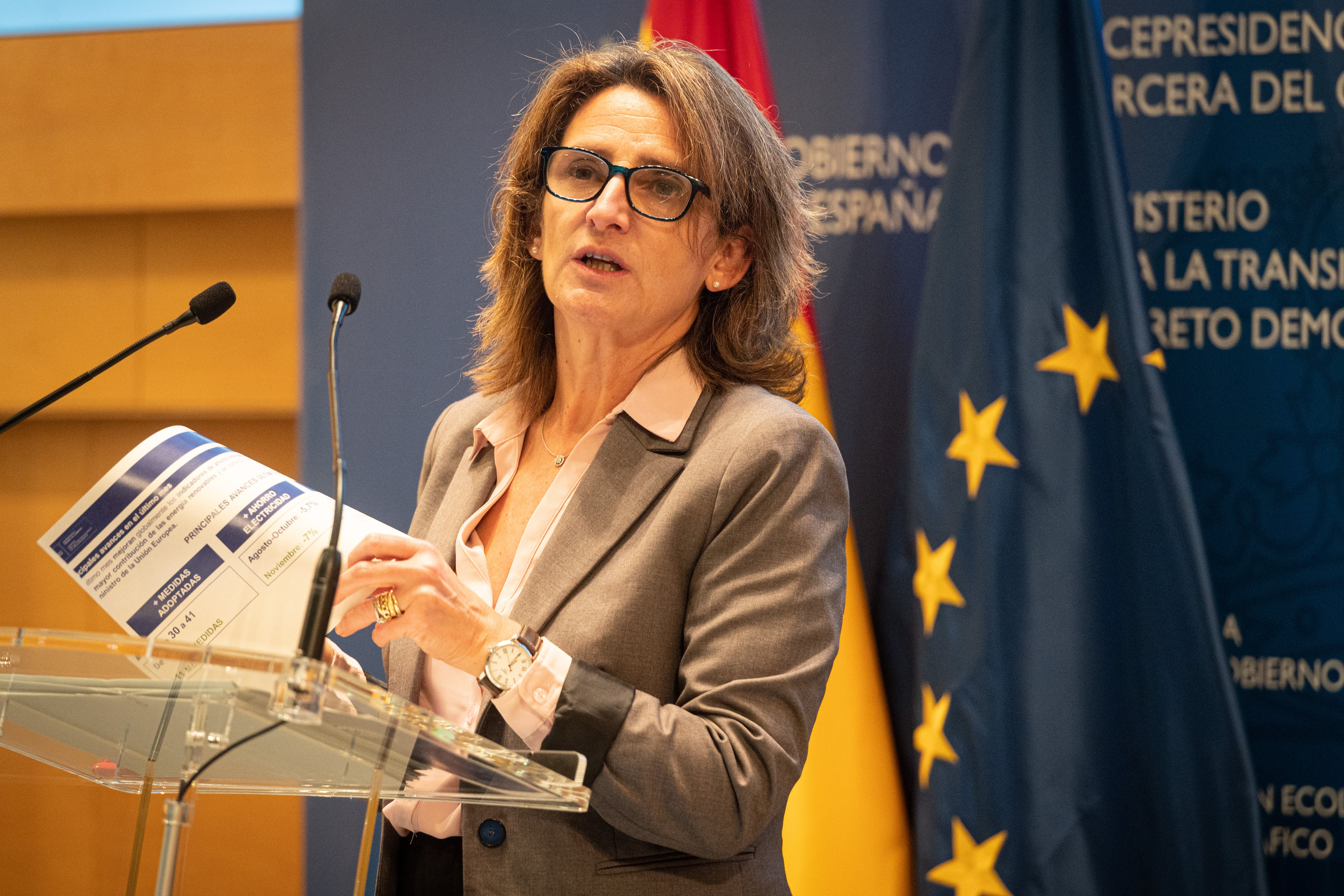 La vicepresidenta tercera y ministra para la Transición Ecológica y el Reto Demográfico, Teresa Ribera