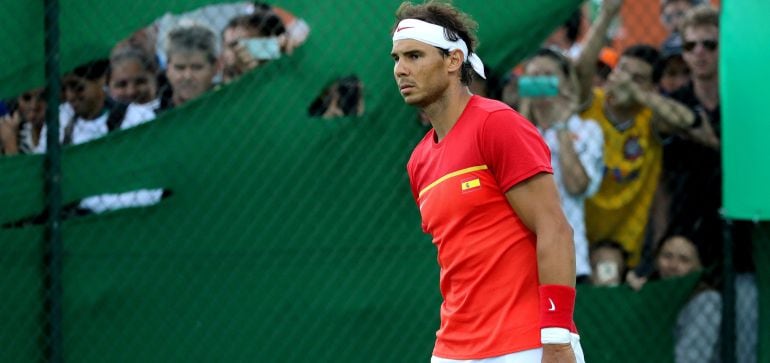 Rafa Nadal durante la final de dobles masculino el pasado día 11.