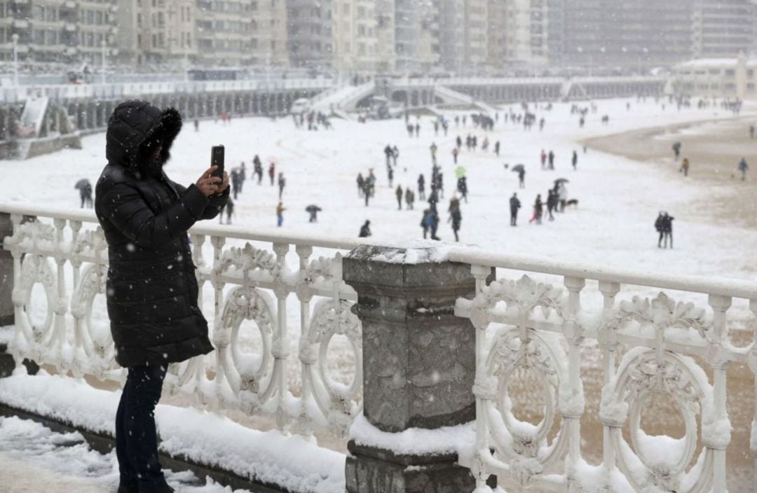 Nieve en la ciudad de san Sebastián.