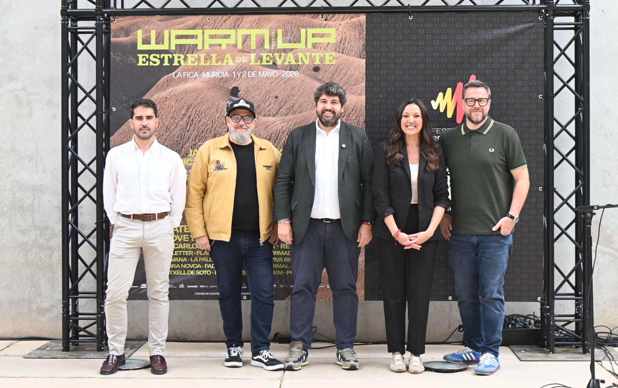 El jefe del Ejecutivo autonómico, Fernando López Miras, presidió hoy el acto de presentación del festival Warm Up Estrella de Levante 2026