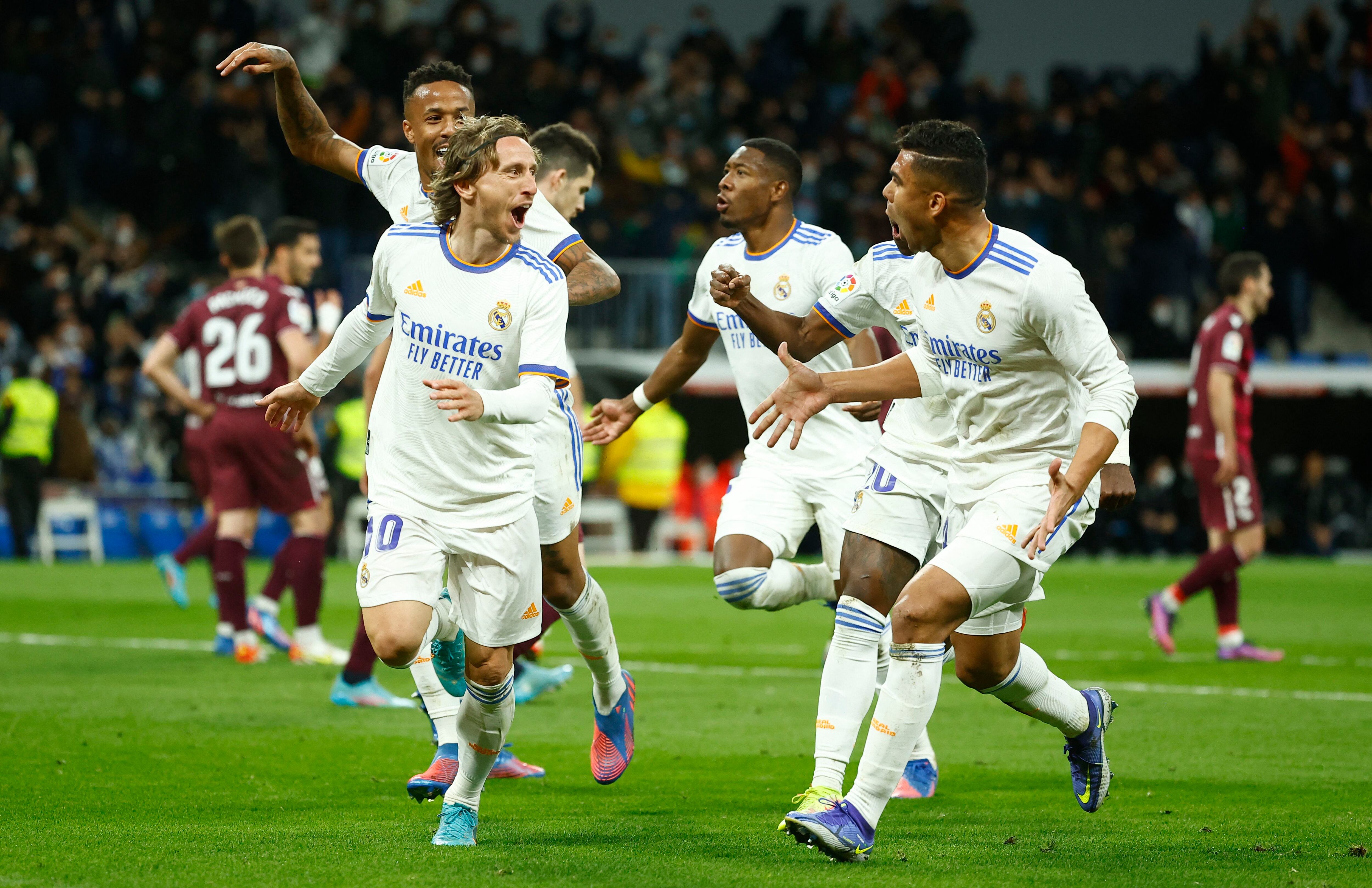 Modric celebra su gol ante la Real Sociedad, el pasado sábado