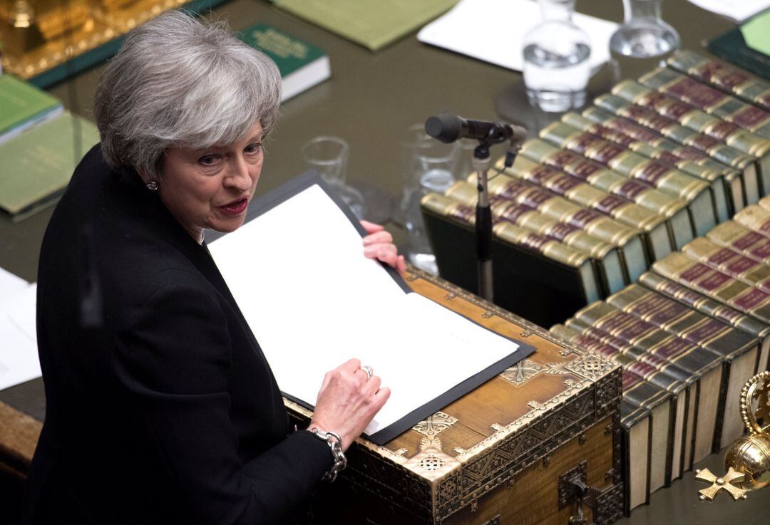 Theresa May durante la jornada de este martes en la Cámara de los Comunes