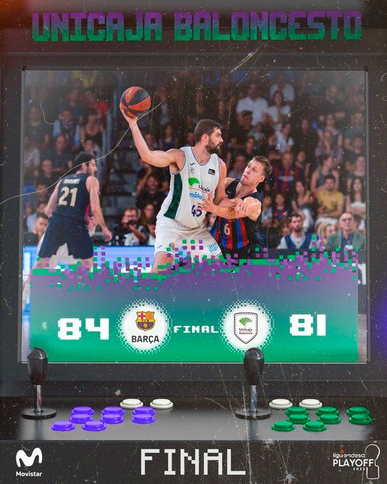 El Unicaja perdió el primer partido de la serie de semifinales ante el Barcelona