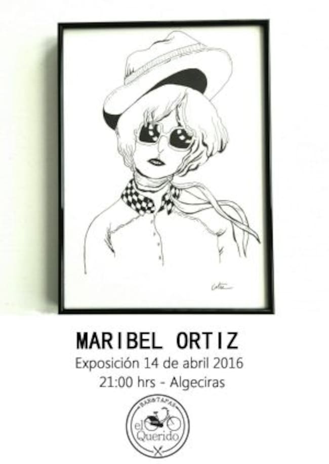Uno de los dibujos de Maribel Ortiz que ilustran el cartel anunciador de su exposición.