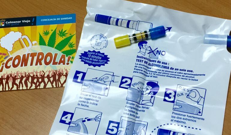 Kit de alcohólimetro que el ayuntamiento de Colmenar Viejo repartirá entre los adolescentes estas navidades