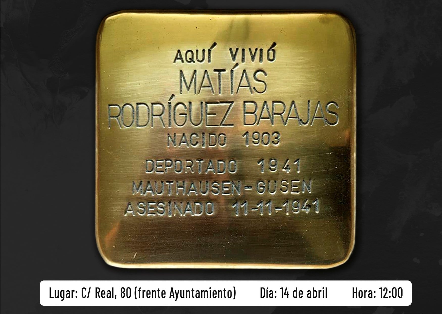 Stolpersteine que se instalará en Castronuño