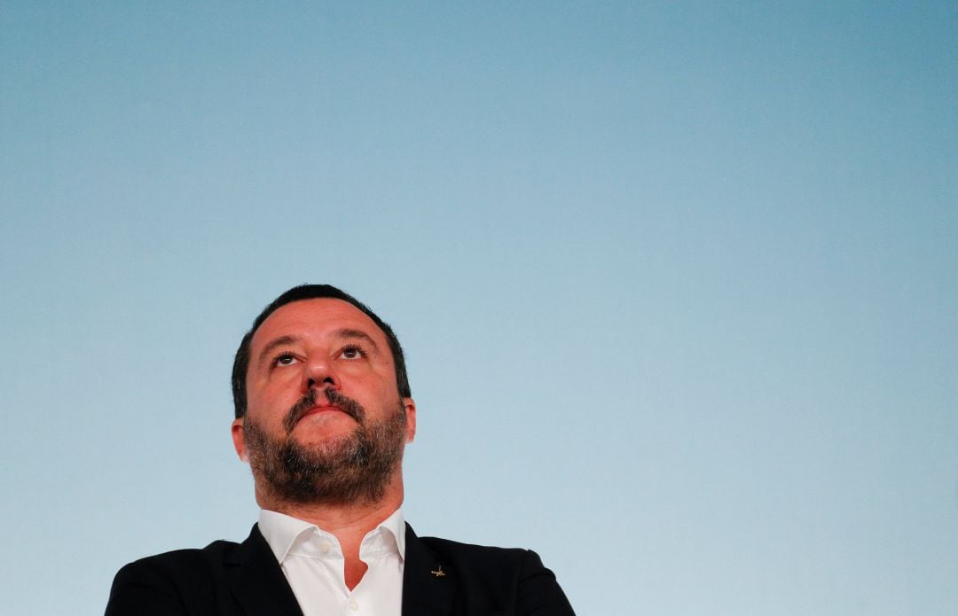 Matteo Salvini durante una reunión con el primer ministro italiano, Giuseppe Conte.