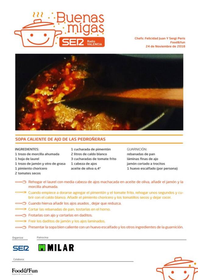 Sopa caliente de ajo de las Pedroñeras