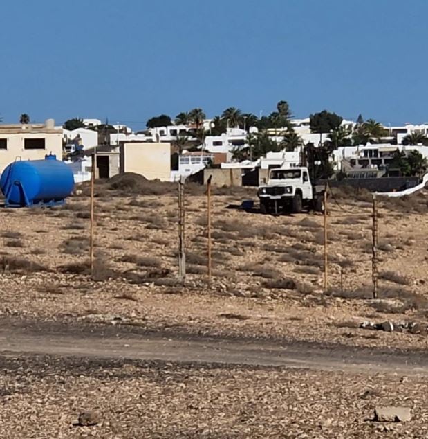 Trabajos en los terrenos de &#039;El Polvorín? de Güime, en Lanzarote.