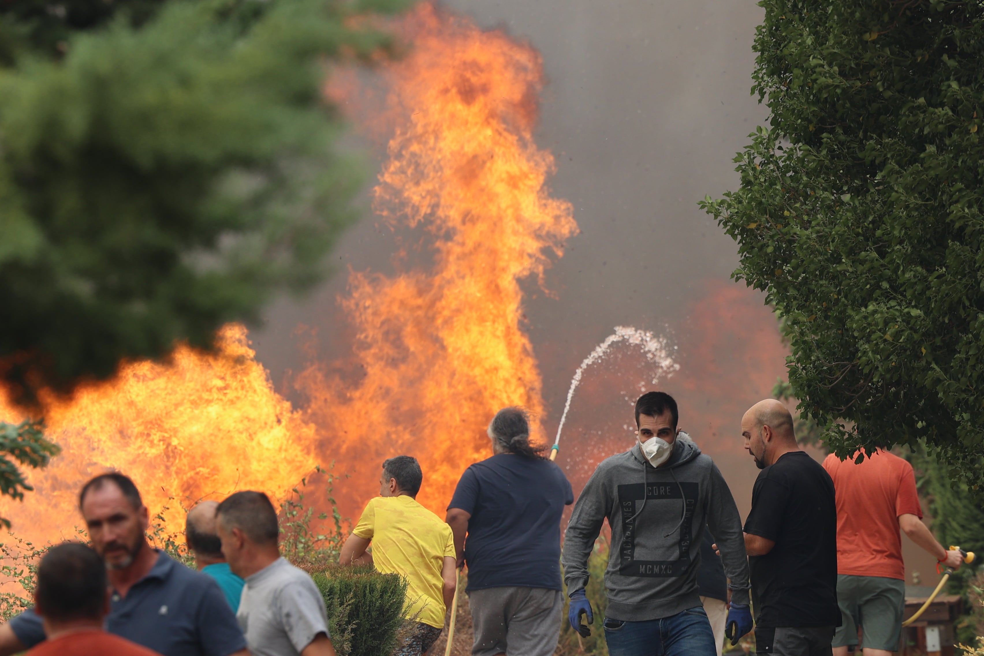 Imagen del fuego en el Moncayo.