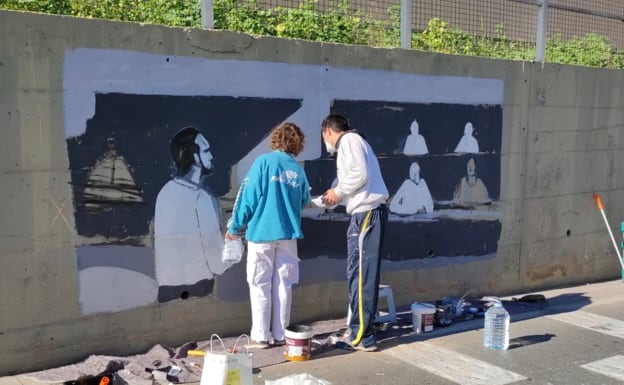 Trabajos de creación del mural