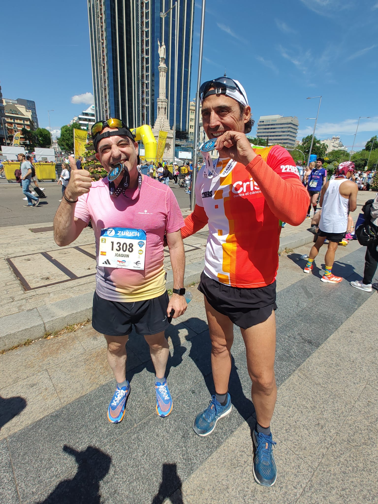 Médico y paciente en la Maratón de Madrid