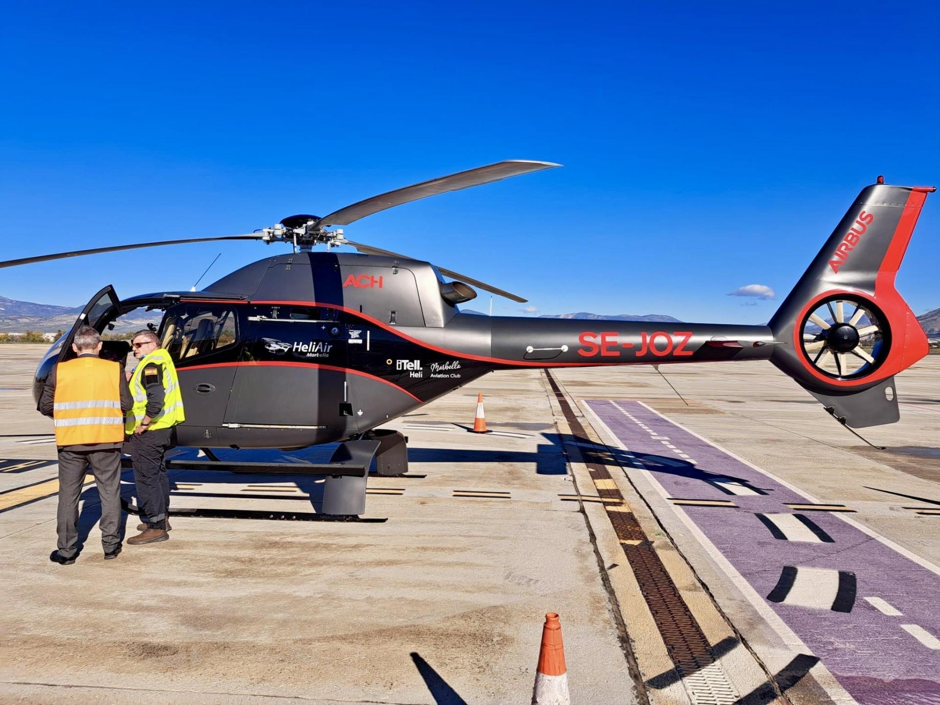 Helicóptero usado en las pruebas