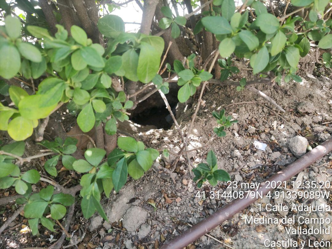 Fotografía reciente del socavón aparecido en las inmediaciones de la calle Valladolid