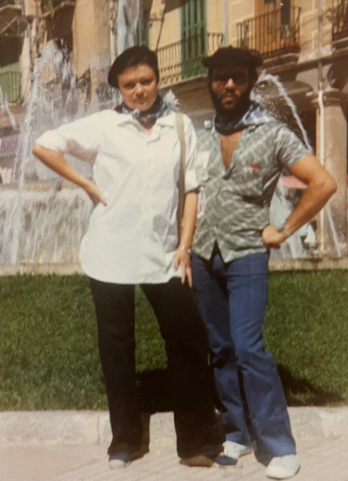 Concha, junto a su marido