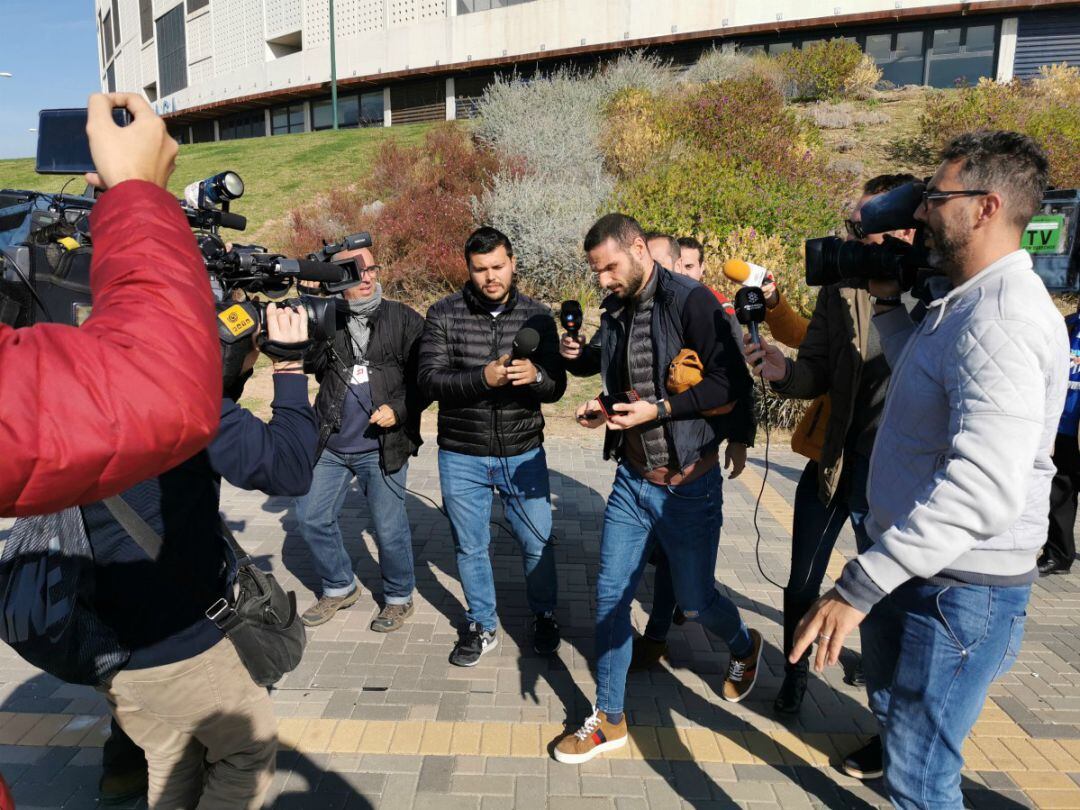 David Lombán, a la salida del estadio de atletismo
