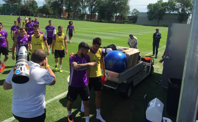Álvaro Morata durante un entrenamiento en Canadá