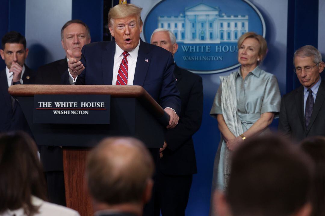 Donald Trump, durante una conferencia de prensa