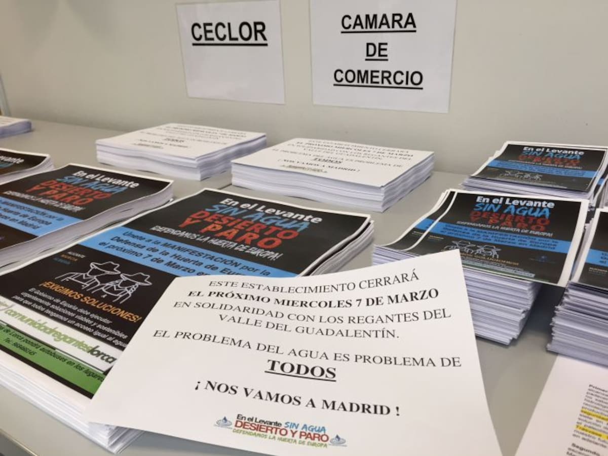 Regantes y políticos de Lorca quieren que la ciudad se pare el día 7 para pedir agua