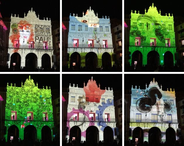 El video mapping celebra los 40 años de la Constitución Española de 1978.