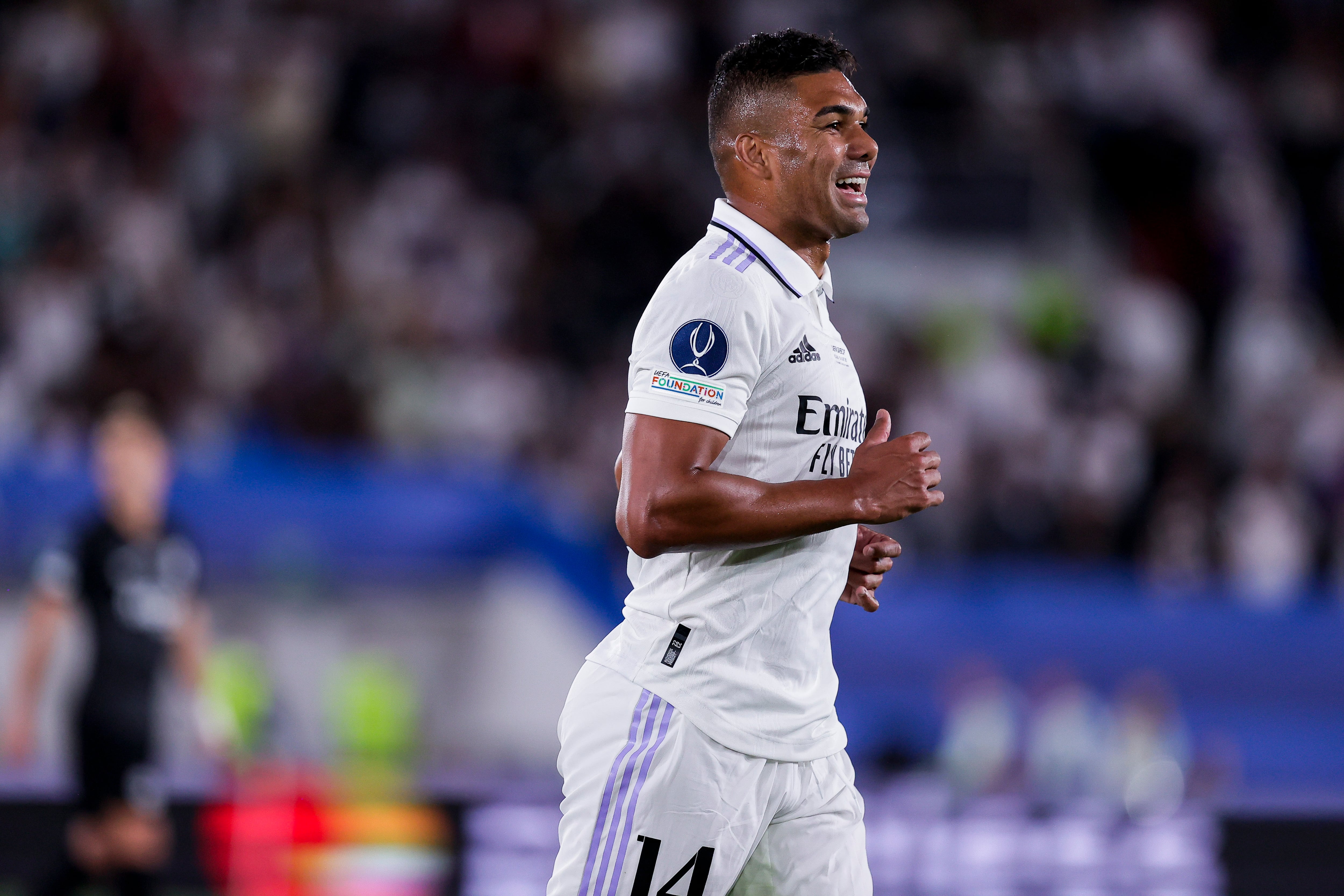 Casemiro, durante el encuentro del Real Madrid en la Supercopa de Europa de 2022.