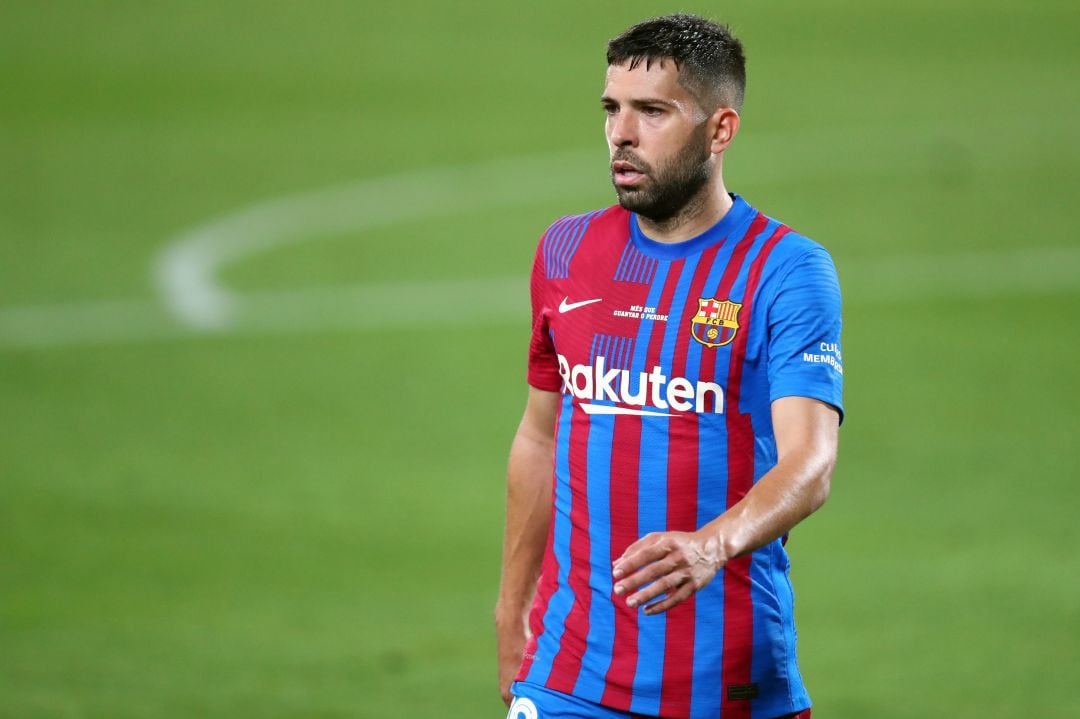 Jordi Alba, durante el partido contra la Real Sociedad. 