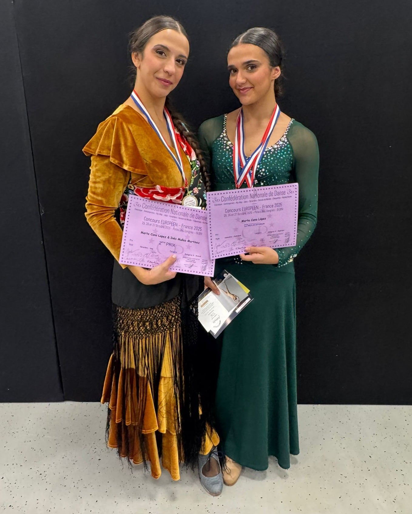 Inés Muñoz y Marta Cano en el Campeonato Europeo de Danza