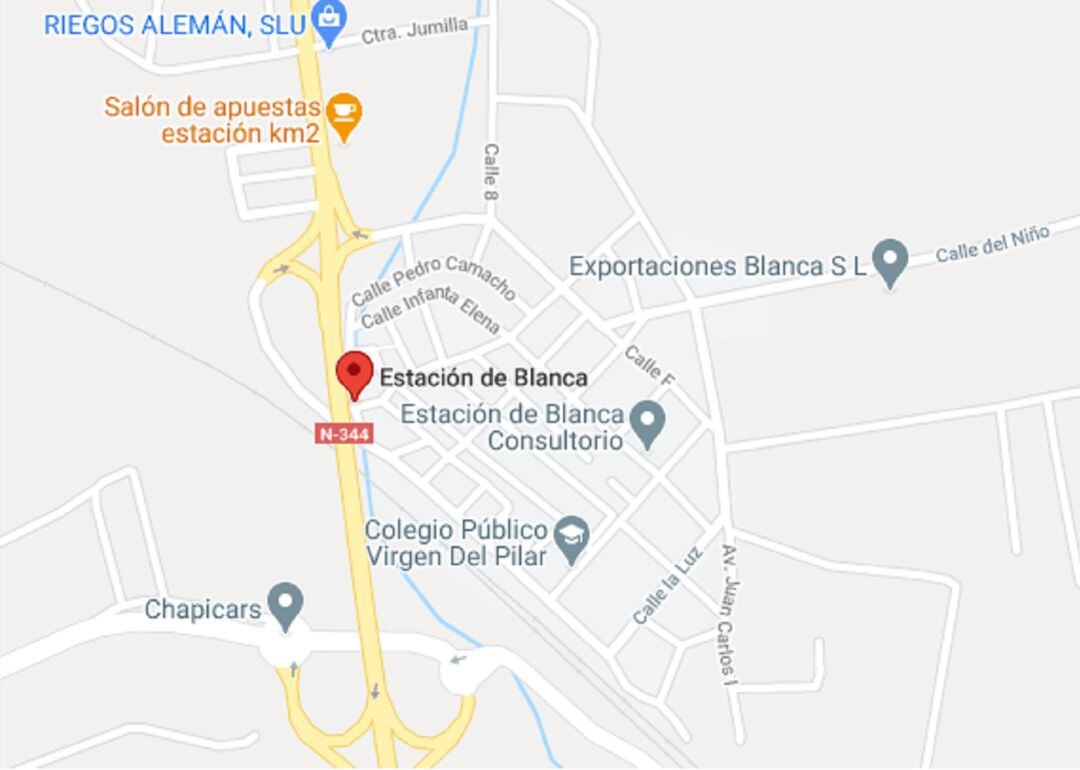 mapa de la población de Estacion de Blanca