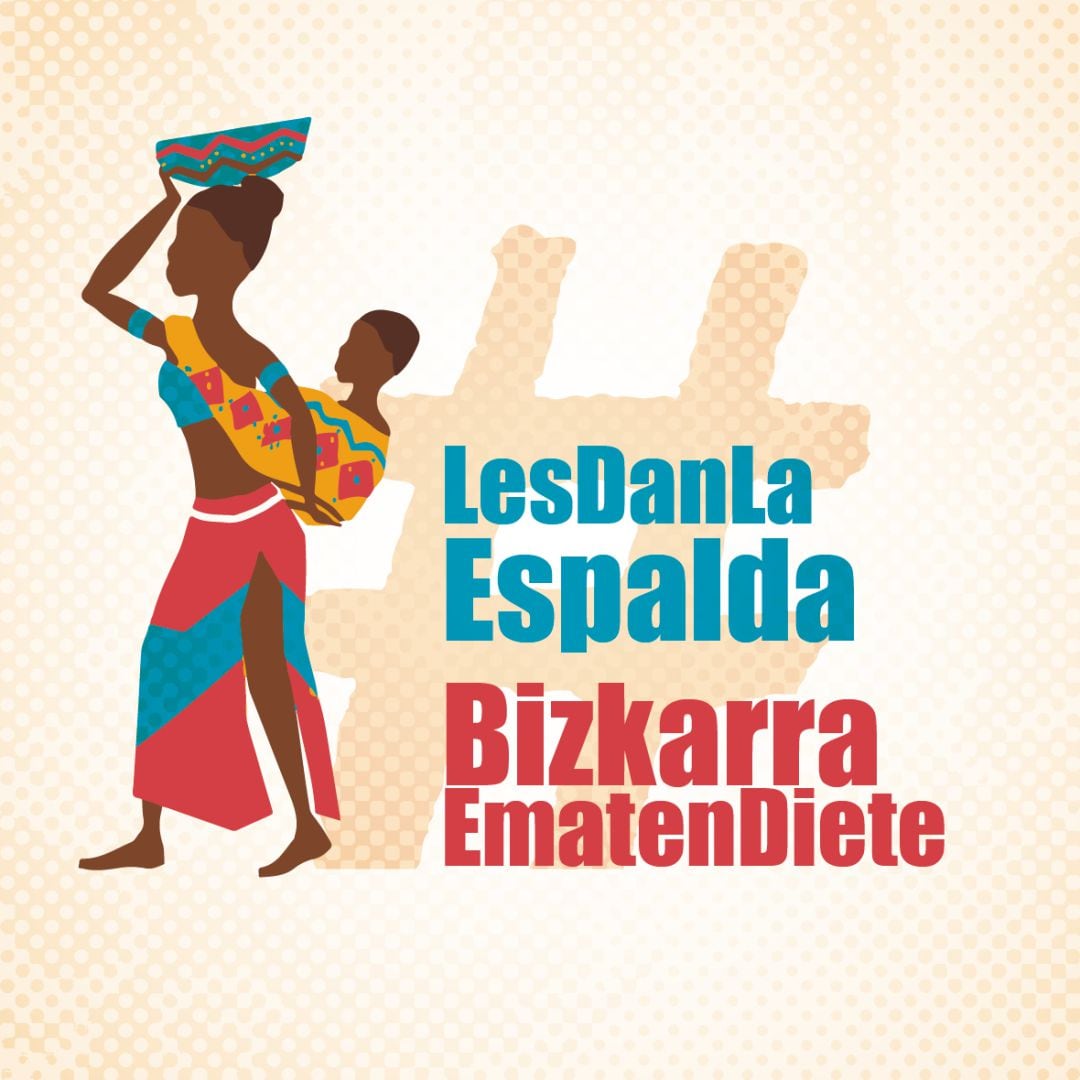 Cartel de la campaña "Les dan la espalda", puesta en marcha por la Coordinadora de ONG