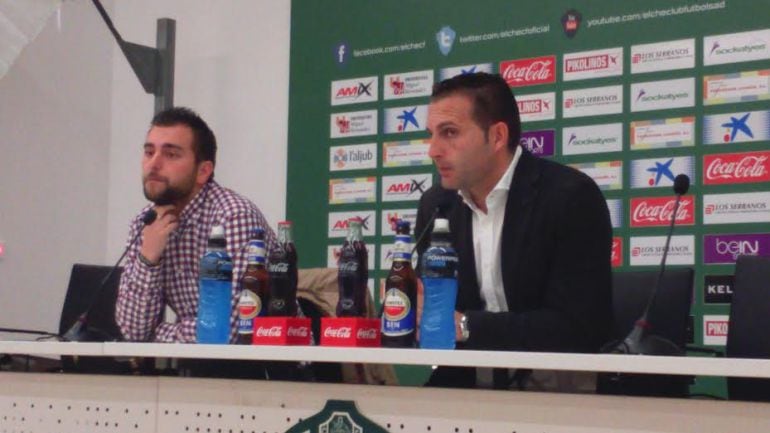 Rubén Baraja en la Sala de Prensa del Elche C.F.