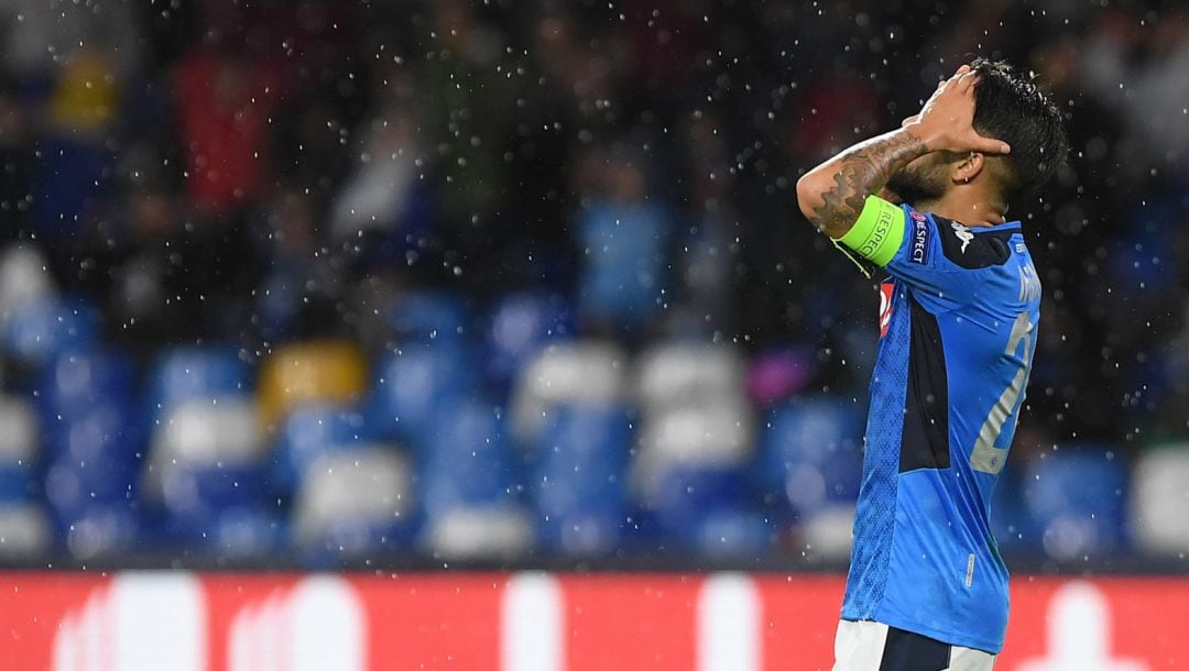 Insigne, en el partido del Nápoles ante el Salzburgo en la Champions League.