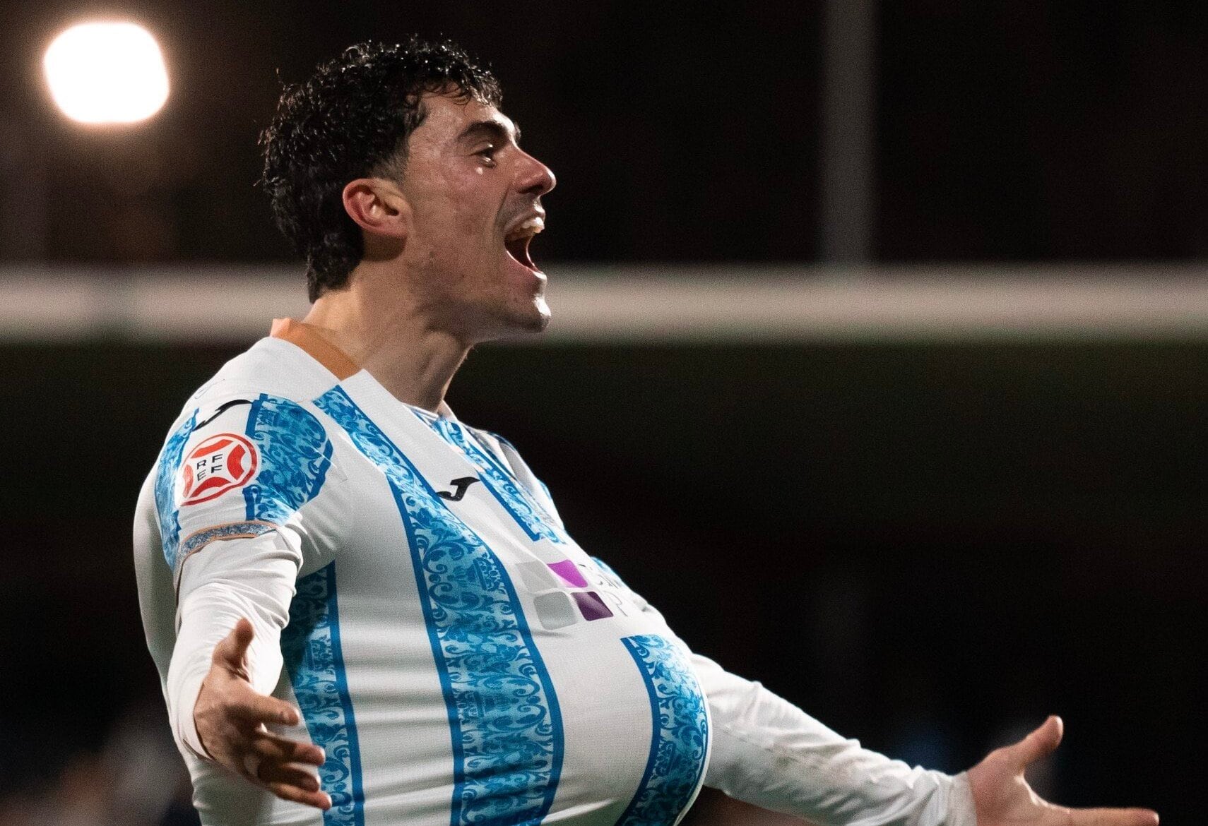 Arturo Molina celebra tras anotar el 1-0 ante el Celta