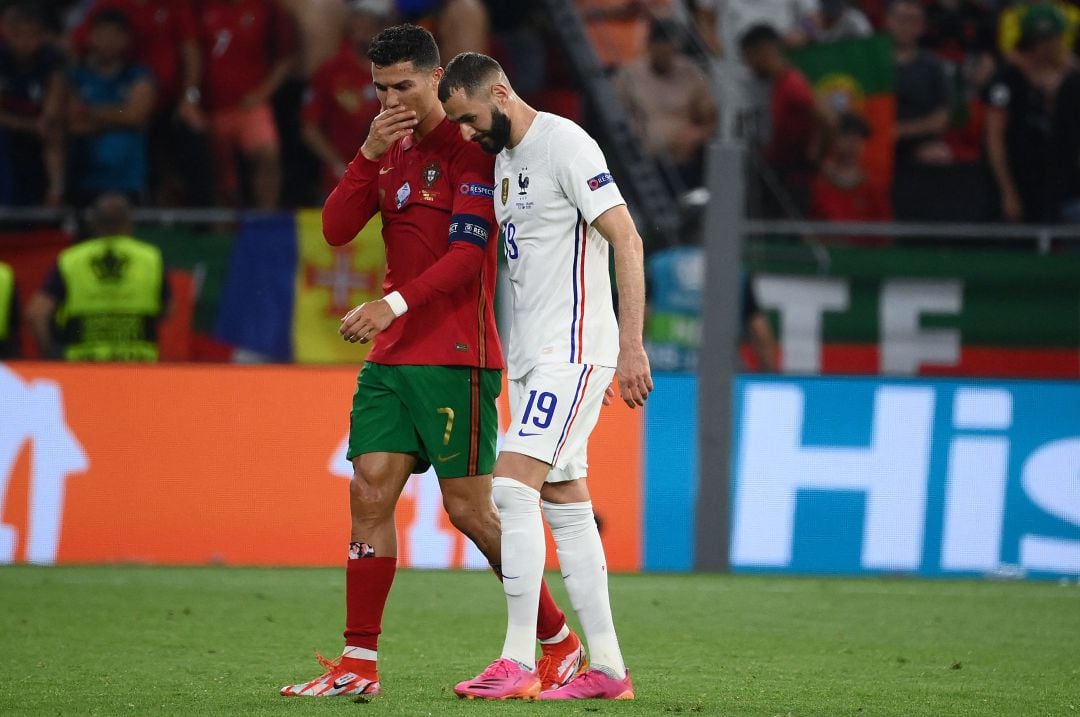 Benzema y Ronaldo, en un momento del partido