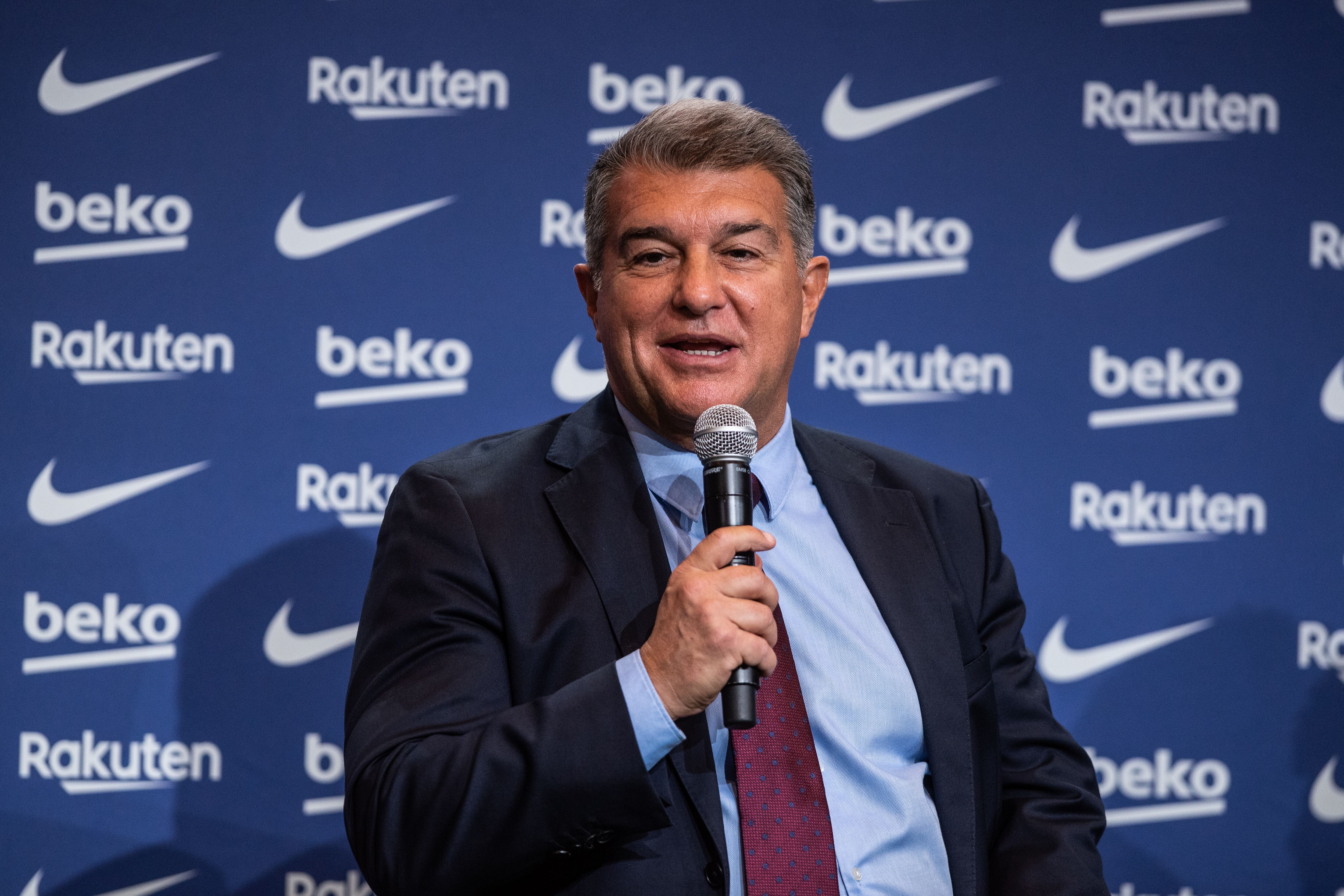 Joan Laporta, durante una rueda de prensa