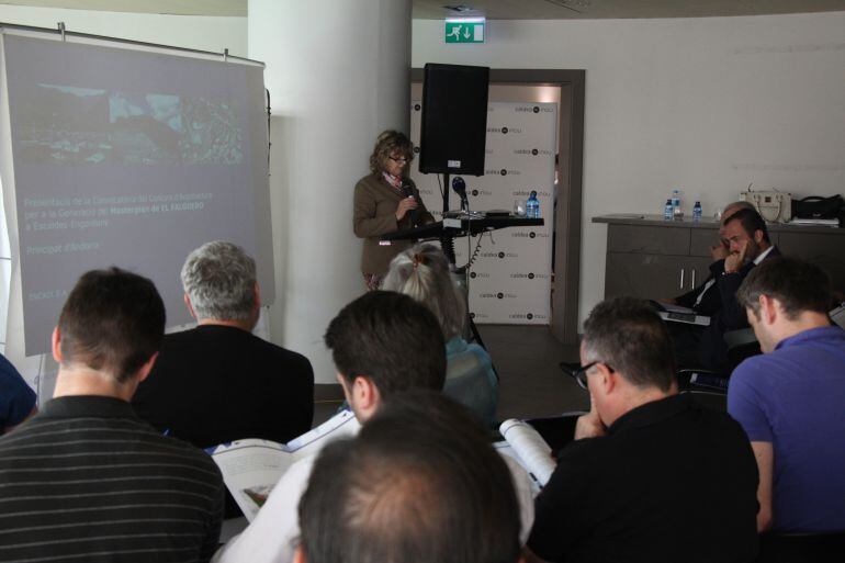 Maria Reig a la Presentació de la Convocatòria del Concurs d'Arquitectura per a la Generació del Masterplan de El Falgueró a Escaldes-Engordany
